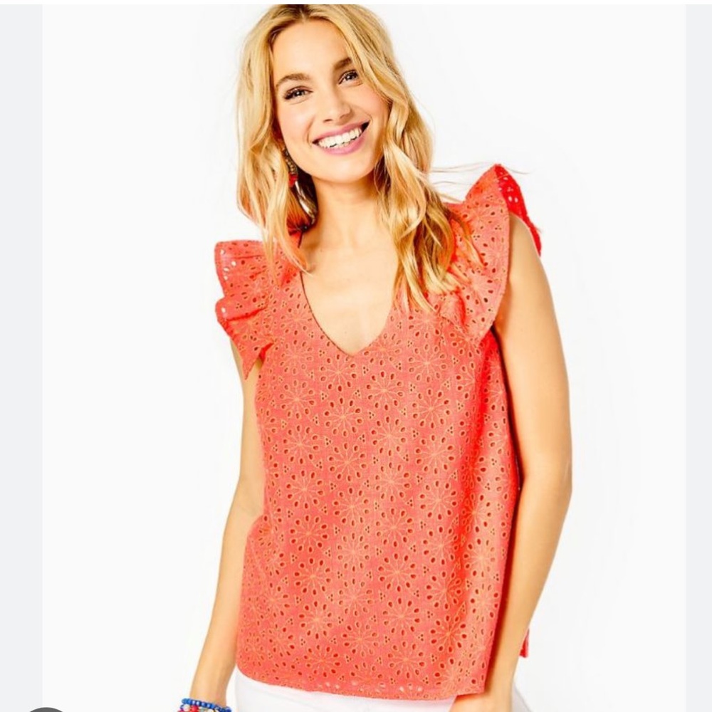 Lilly Pulitzer Lina Eyelet Top